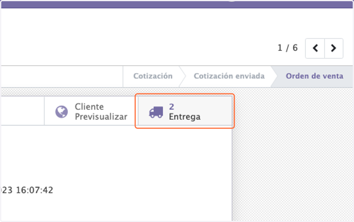 Click en Entrega