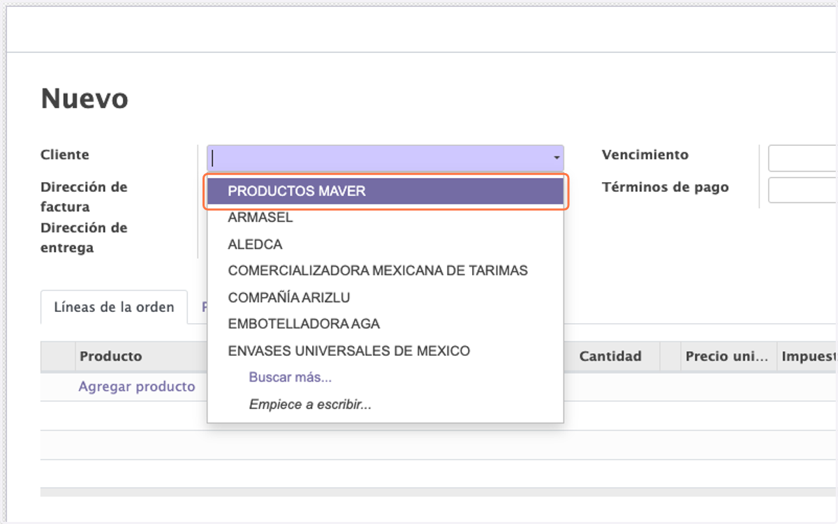 Seleccionar Cliente