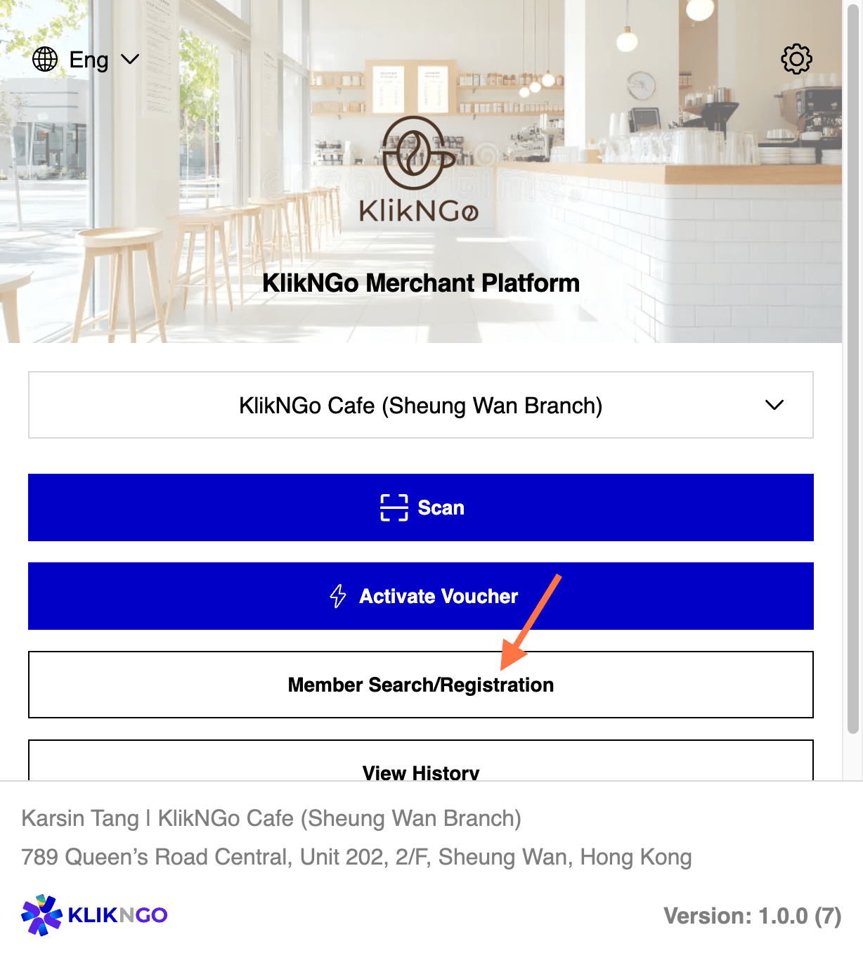 Click on Member Search/Registration
