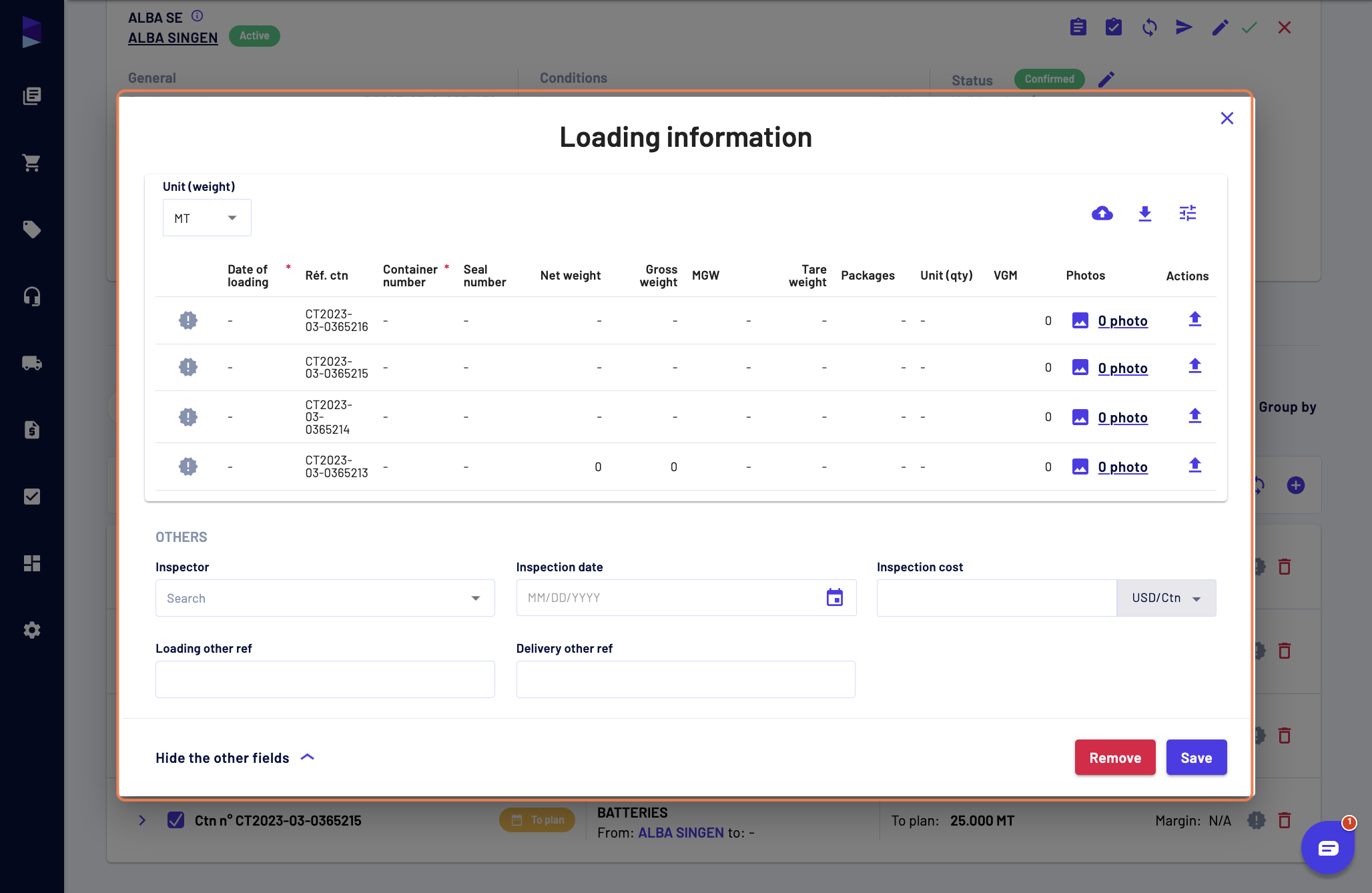 Here you can see inspection-related fields or other references as well