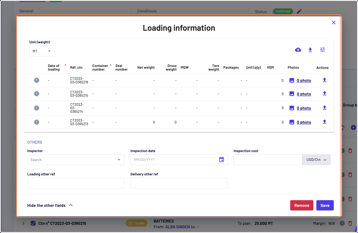 Here you can see inspection-related fields or other references as well