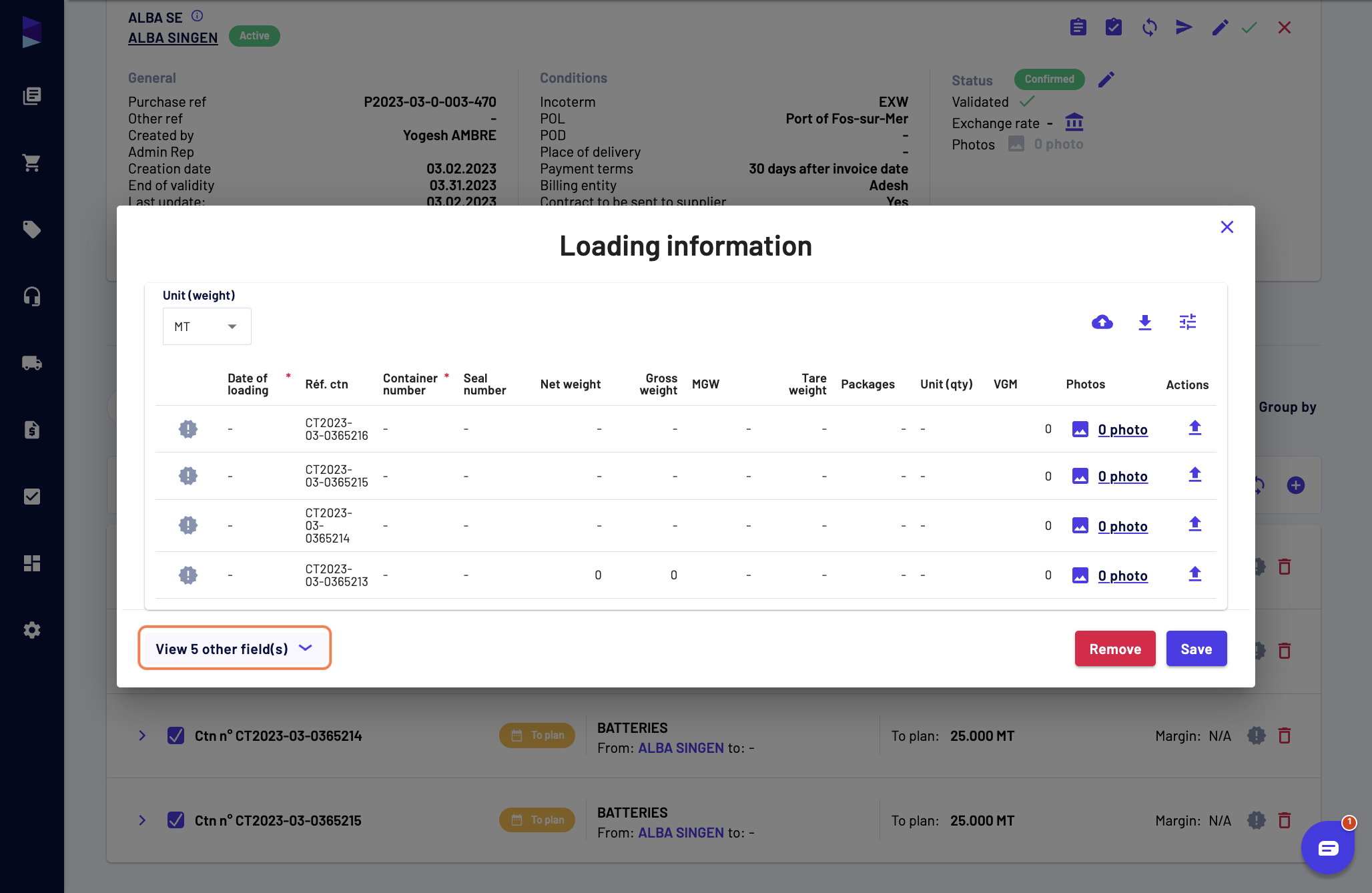 You can access other details by clicking on "View other fields"