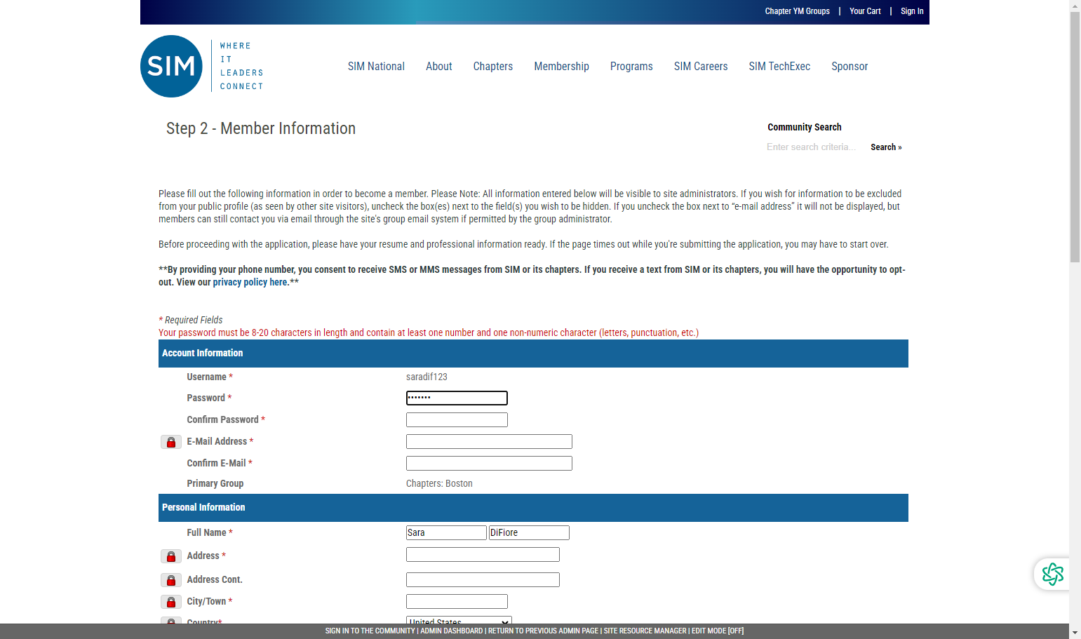 Complete your application by filling in all required and applicable fields. Required fields will be marked with a red asterisk.