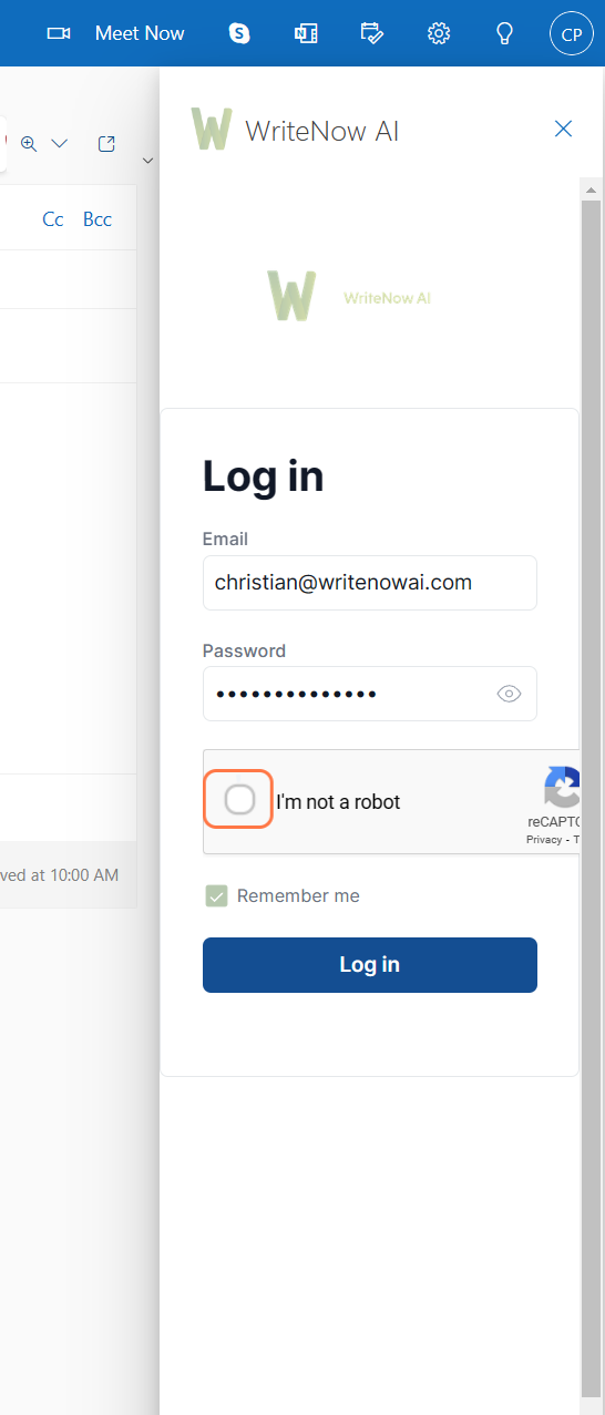 Complete the reCAPTCHA by clicking 'I'm not a robot'