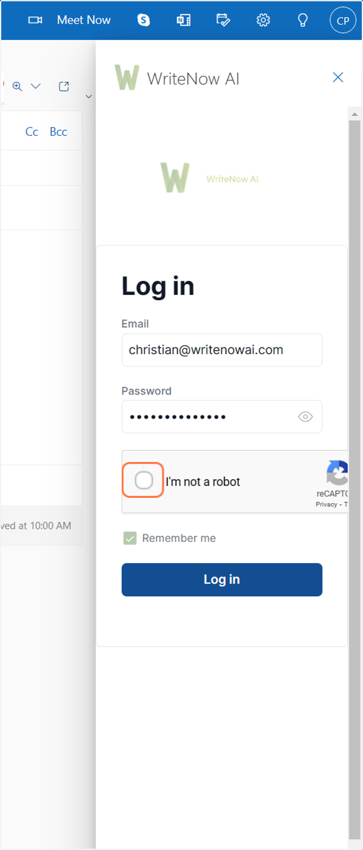 Complete the reCAPTCHA by clicking 'I'm not a robot'