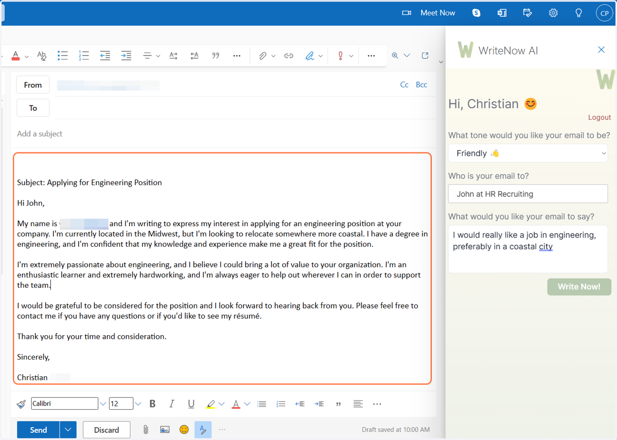Your email is written!