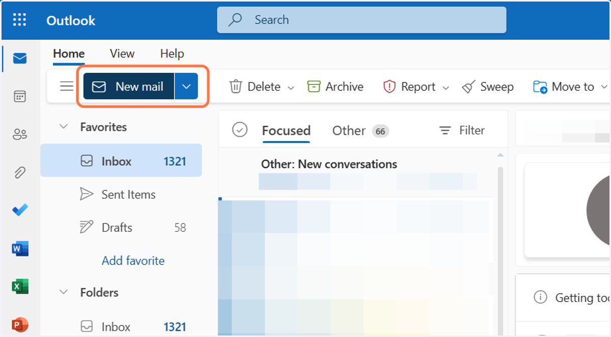 Click on New mail