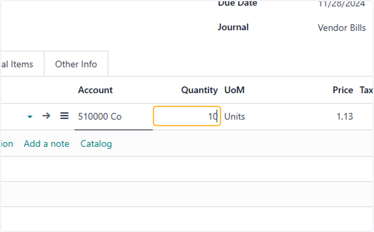 Enter the required quantity
