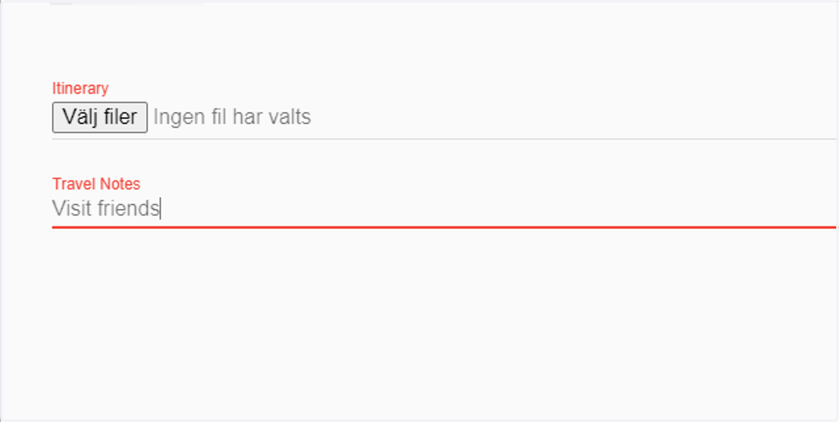 (Optional) Type a note for the travel