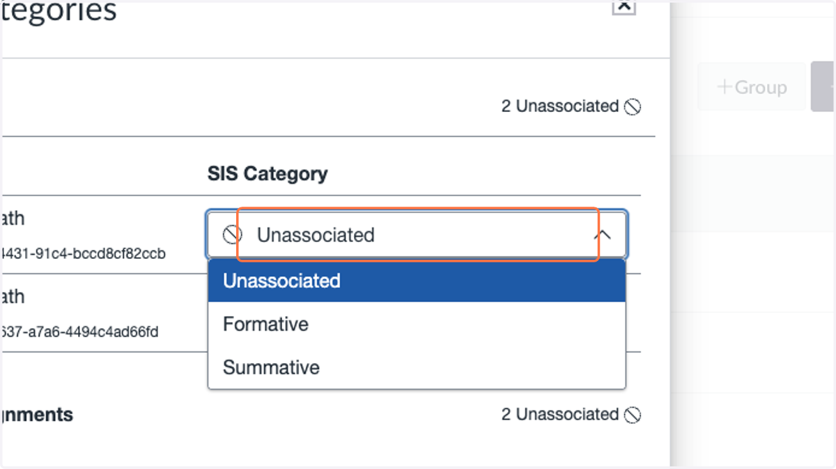 Click on Select SIS category for your class section