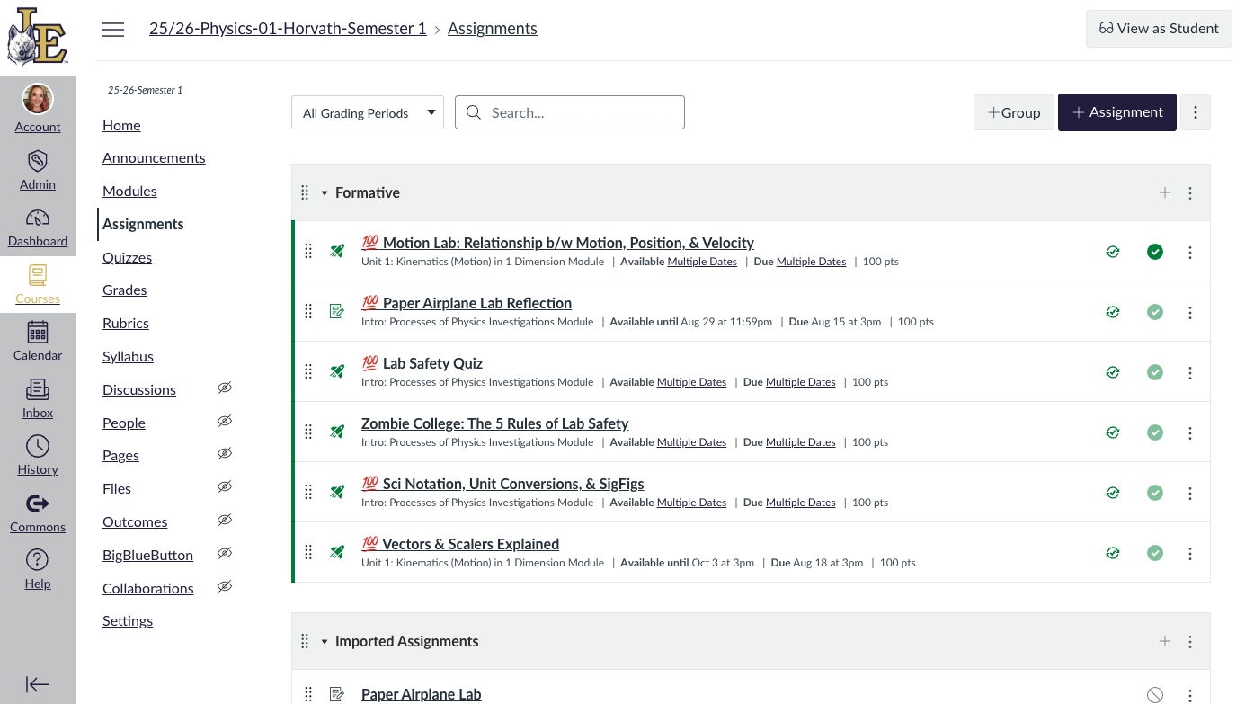 Click on Assignments
