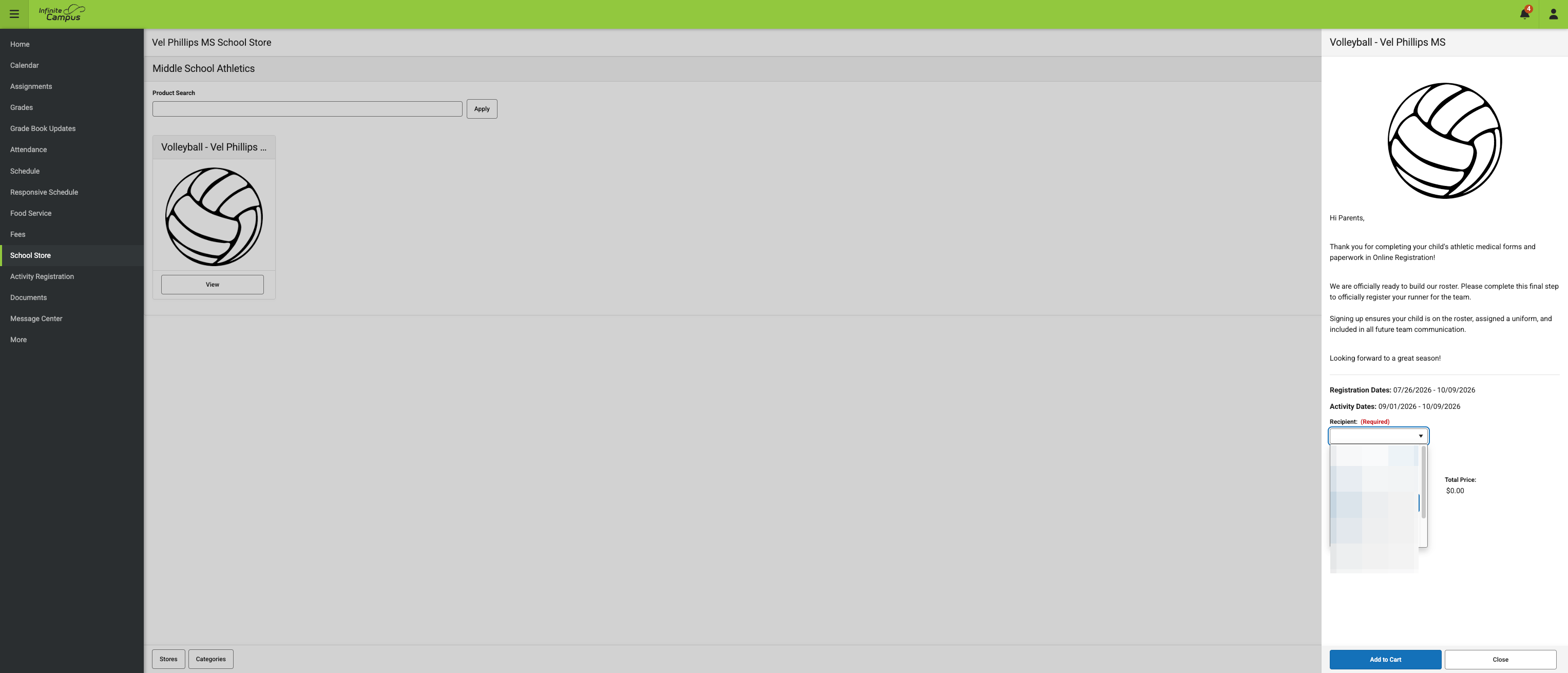 A. Click on Recipient: (Required) B. Select Recipient: (Required)