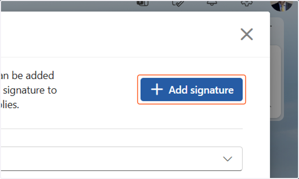 Select Add signature.