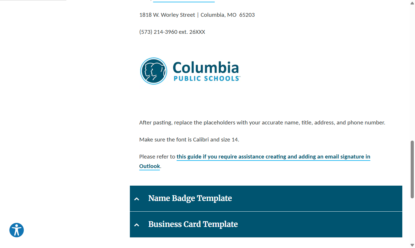 Right-click the CPS logo and save it to your computer. You will upload this image when creating your email signature.