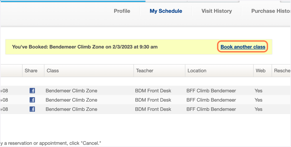This page confirms your booking for 1 friend. To add more booking for multiple pax, Click on Book another class