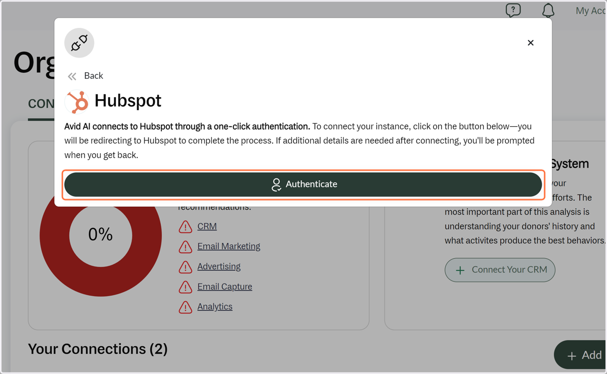 Click on Authenticate