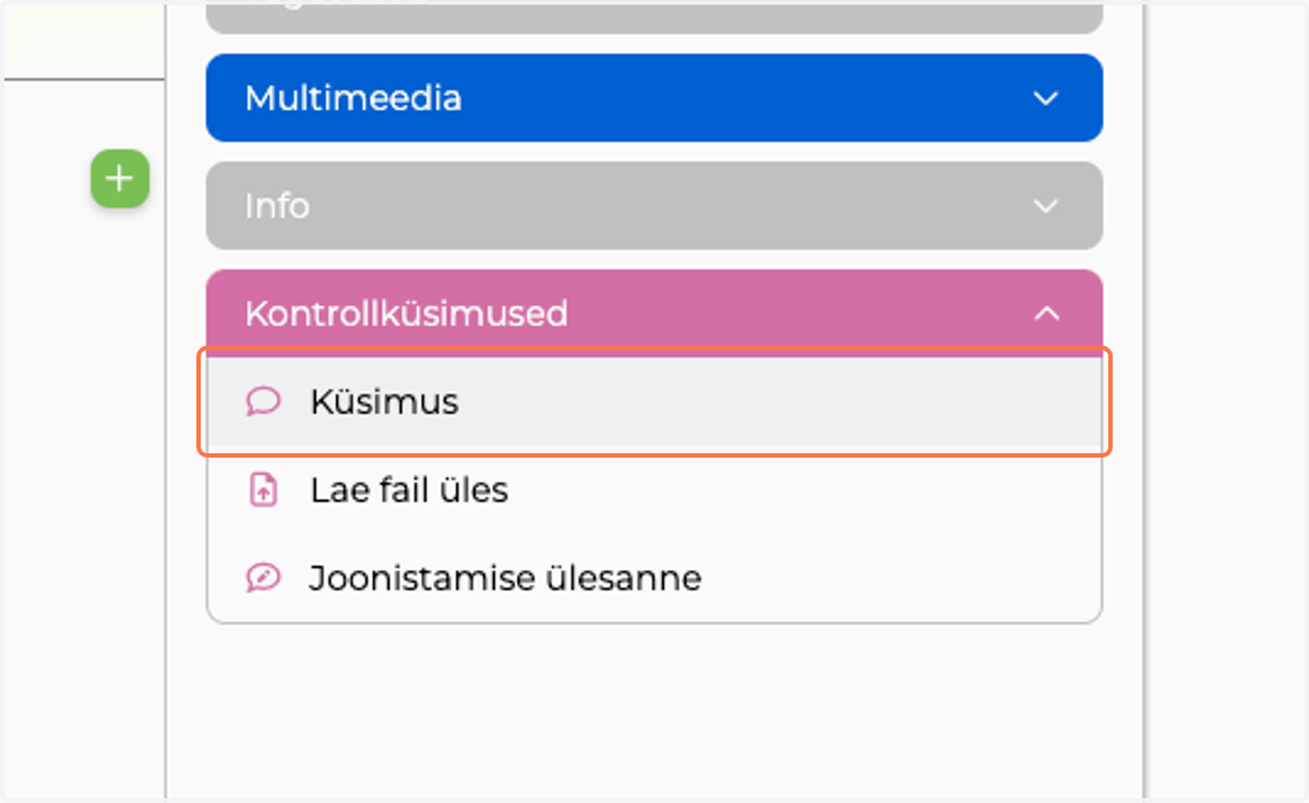 Click on Küsimus