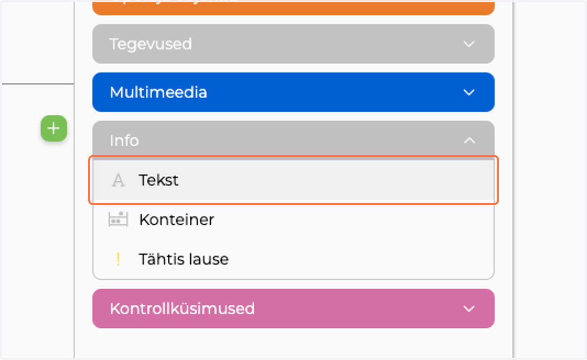 Click on Tekst