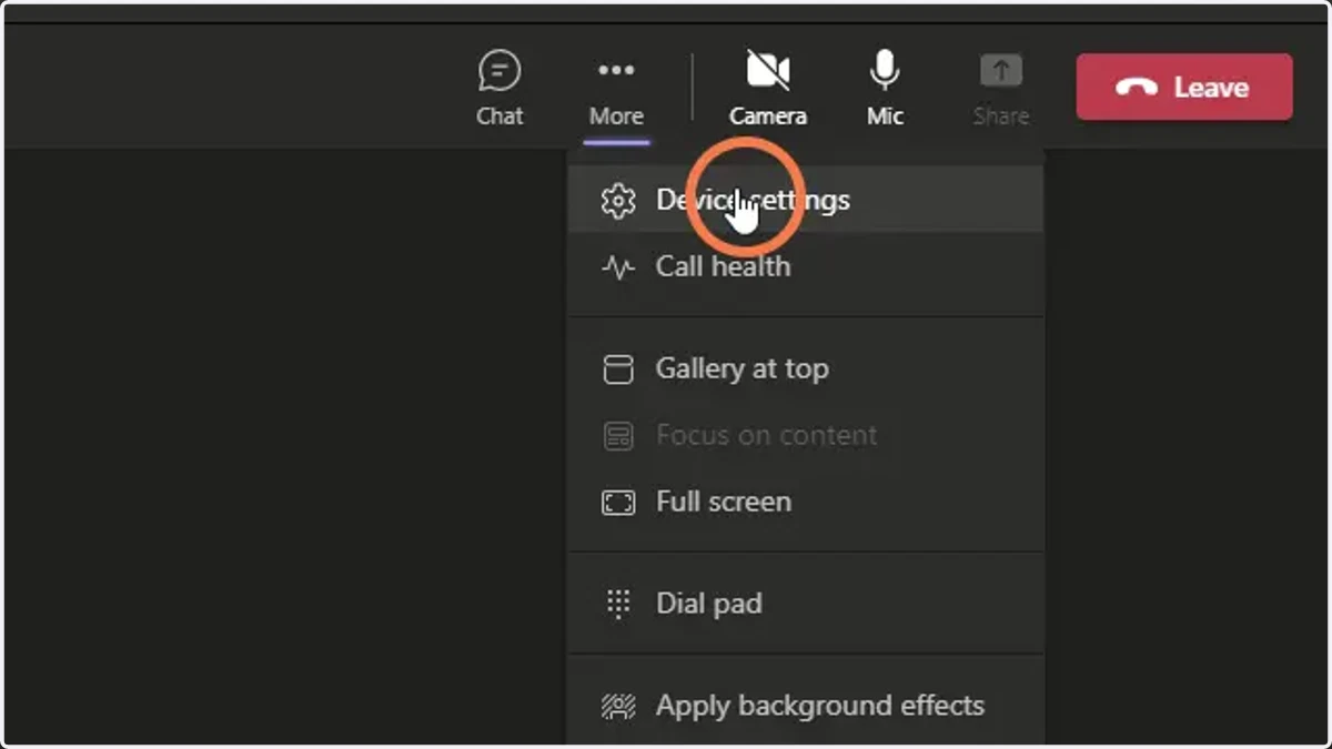 Select "Device settings".