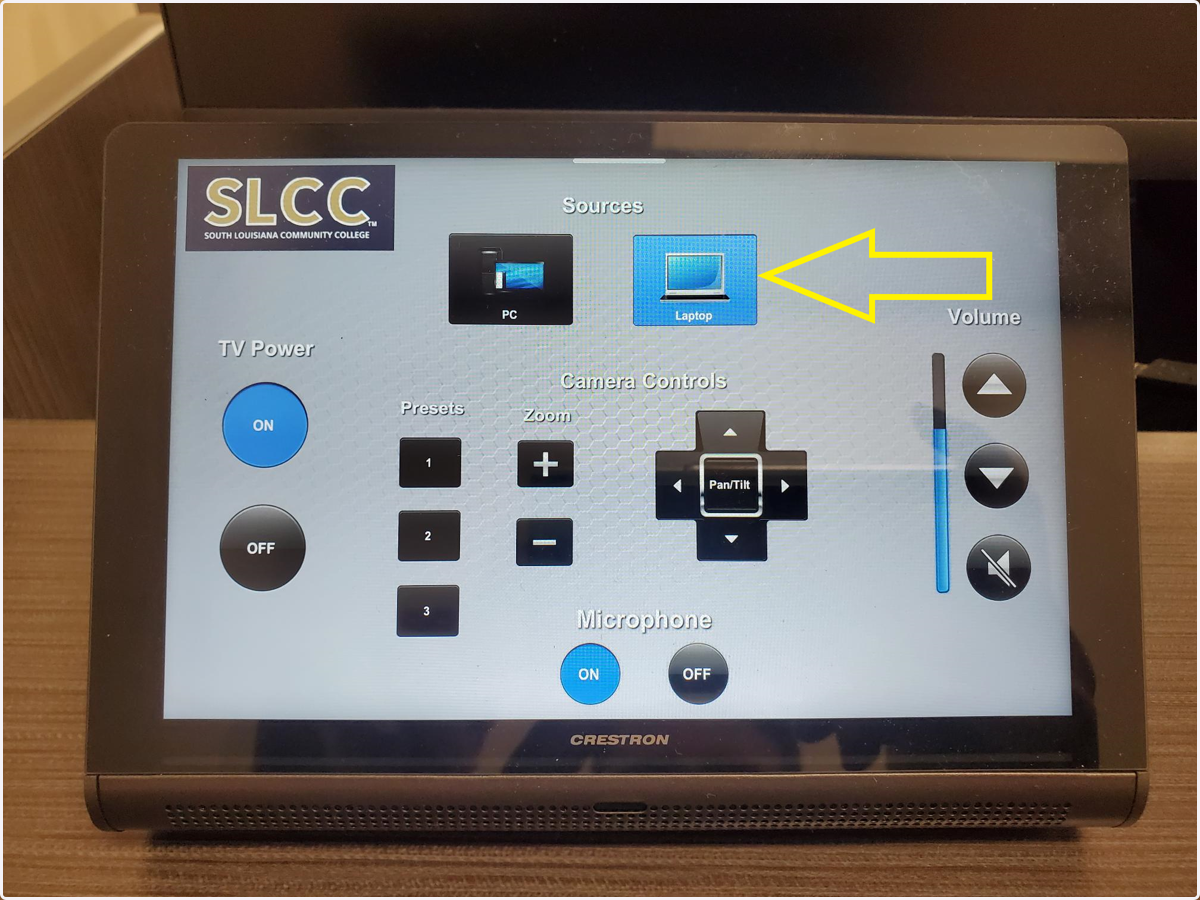 To use laptop, select Laptop.