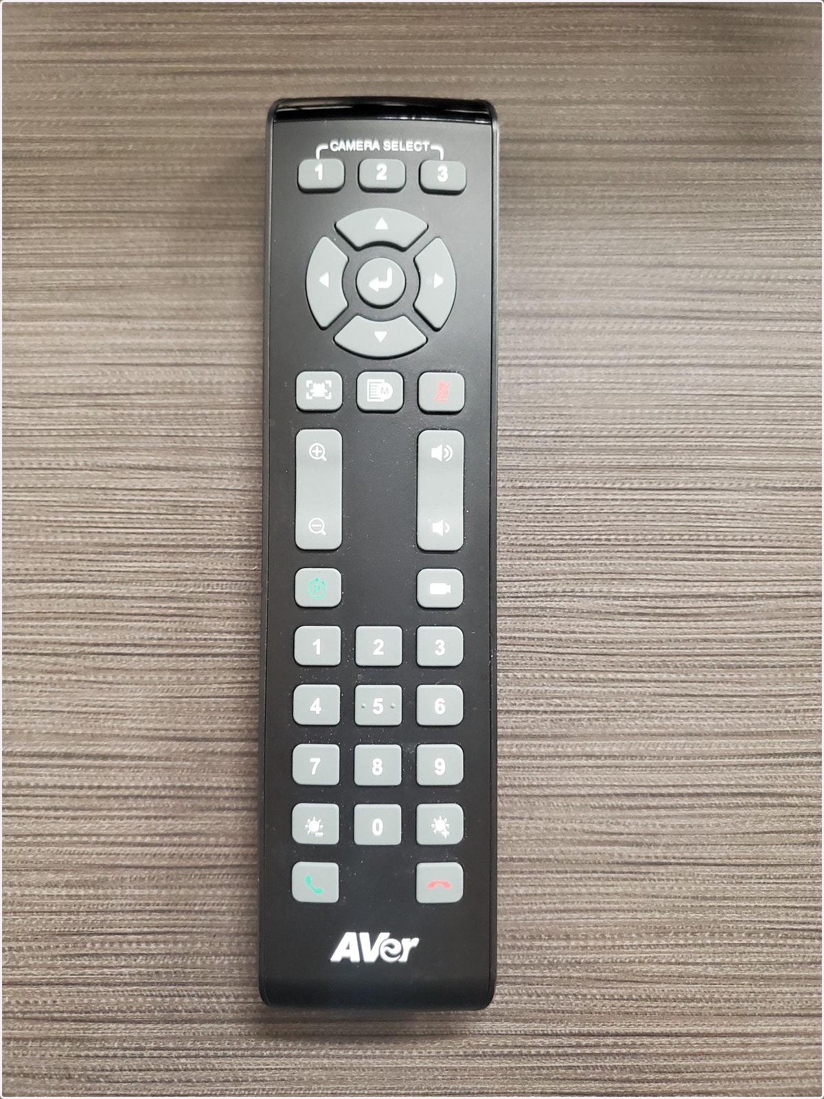 Camera controls can also be done with the Aver remote.