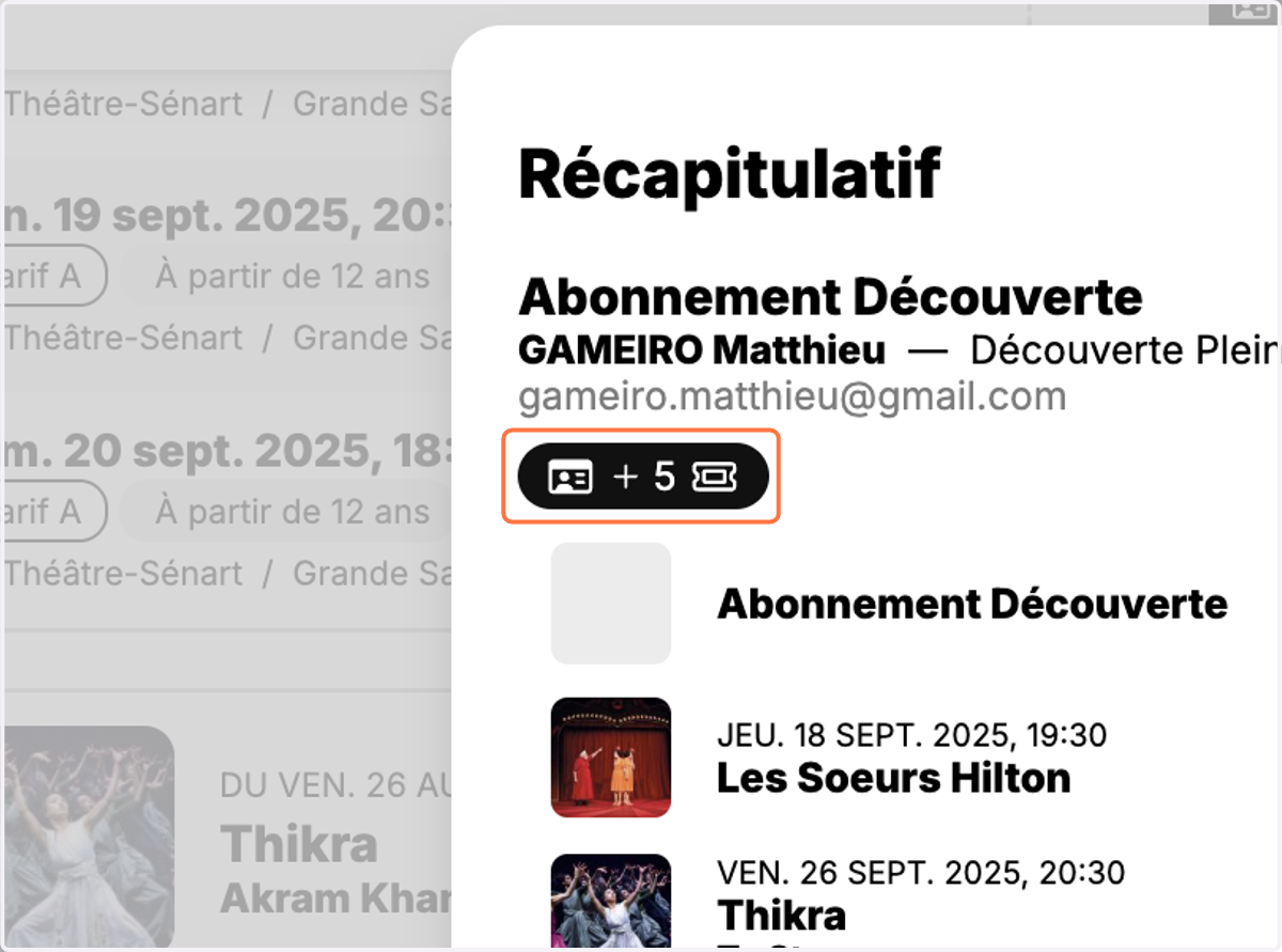 Un récapitulatif s'affiche
