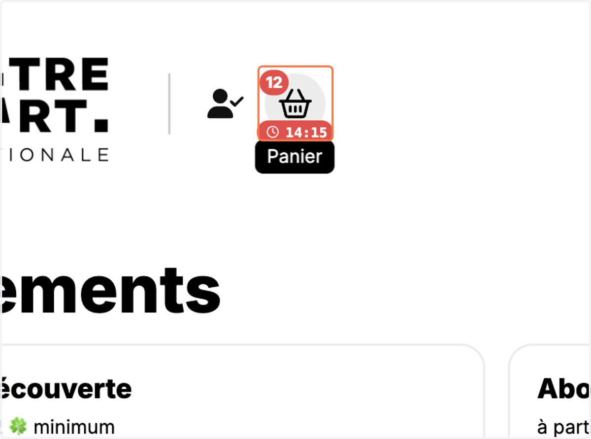 ou cliquez sur Panier