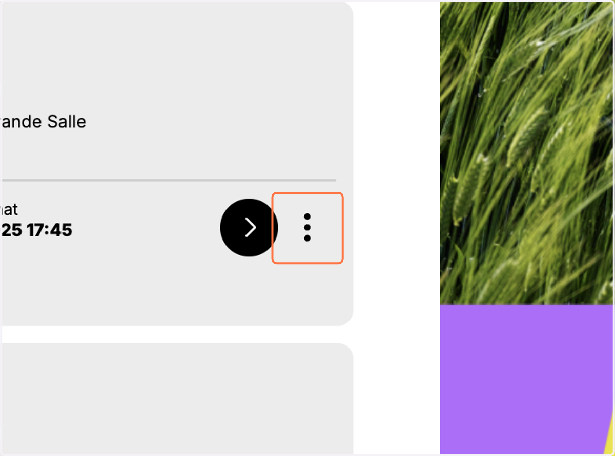 Cliquez sur les trois petits points pour ouvrir le menu