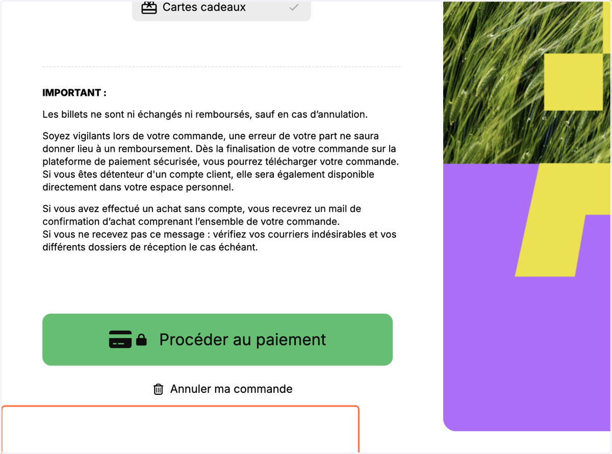 Cliquez sur Procéder au paiement