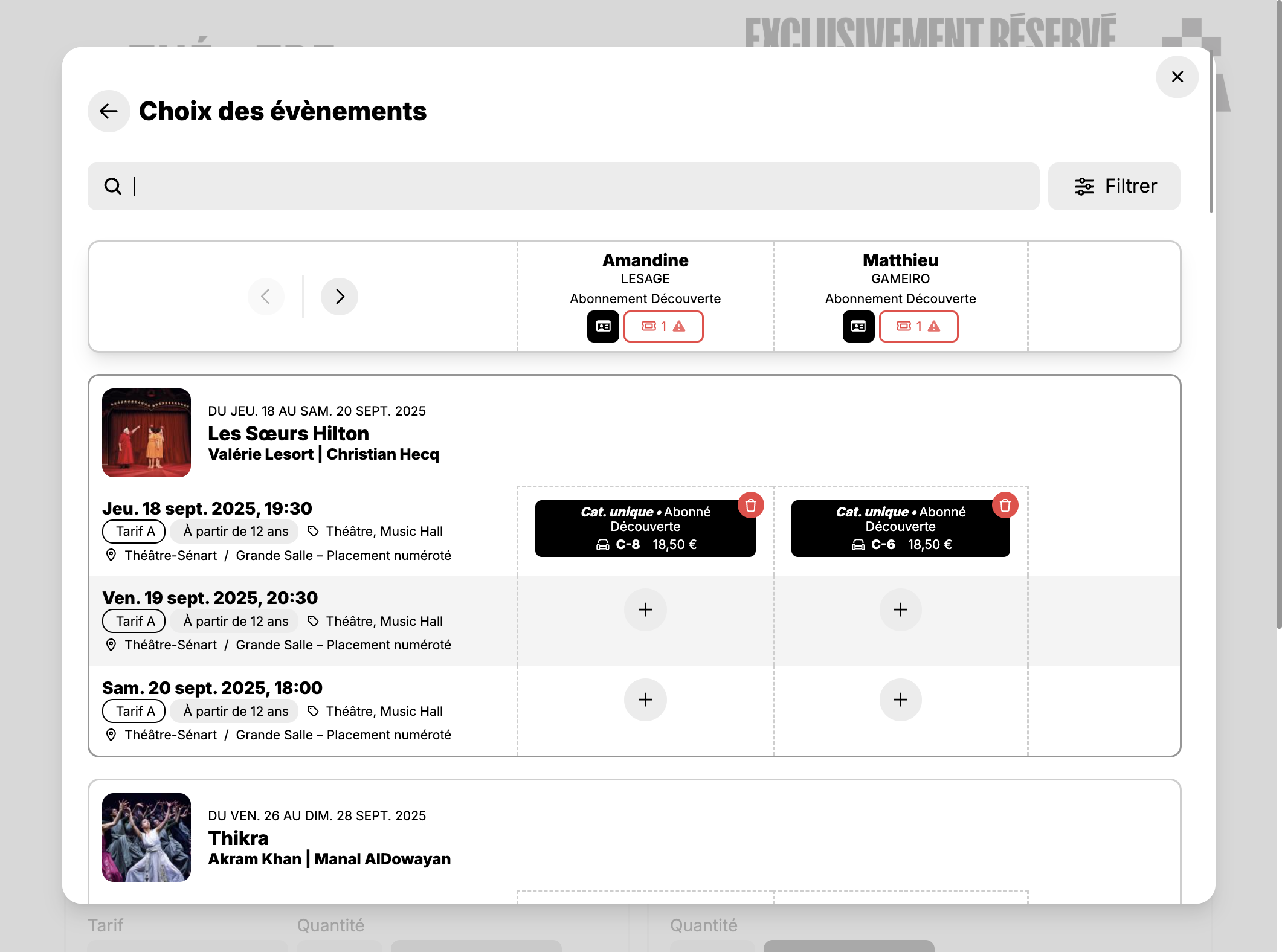 Vous pouvez retirer un place précédemment ajoutée
