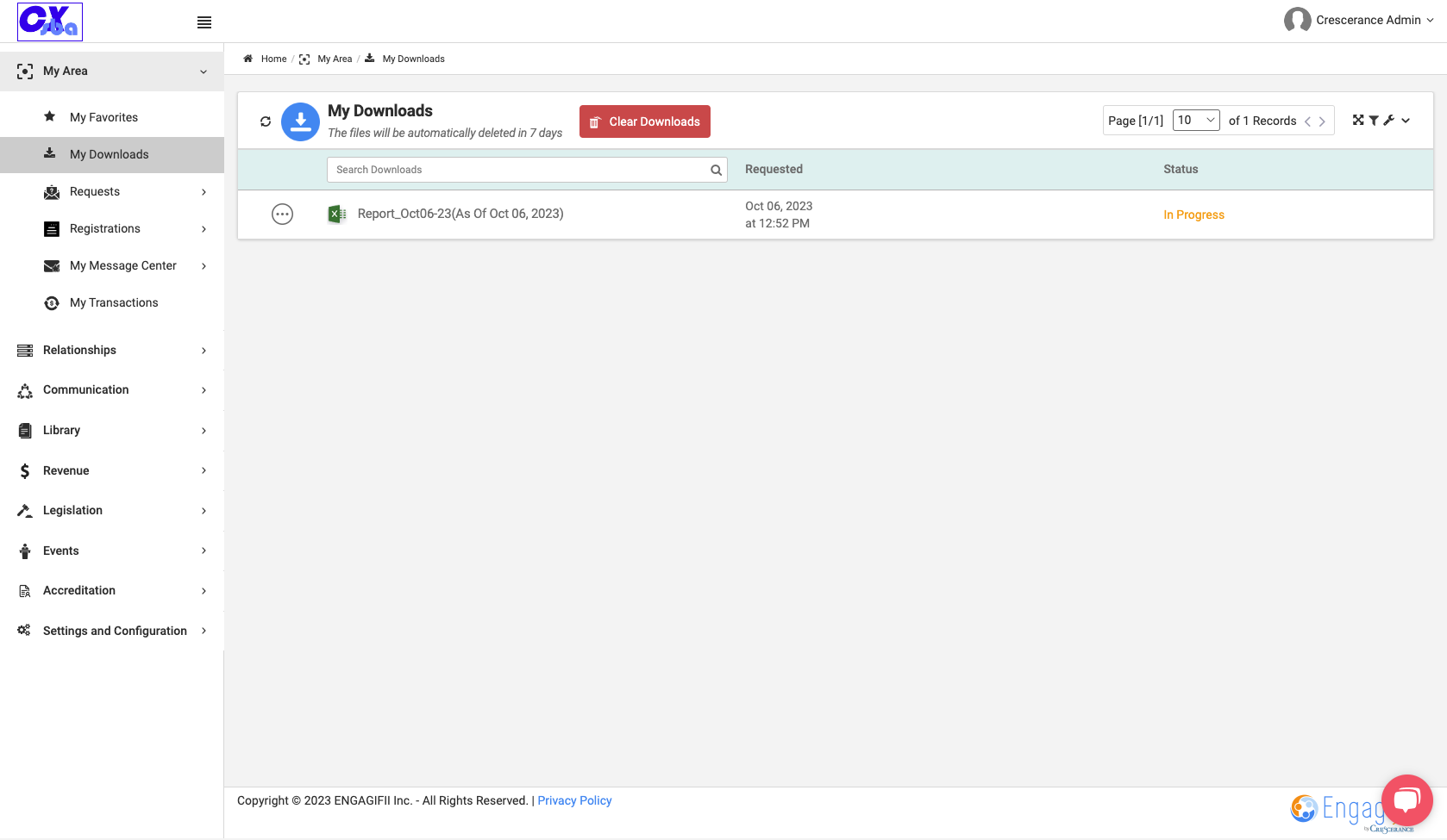 You'll see your report listed here