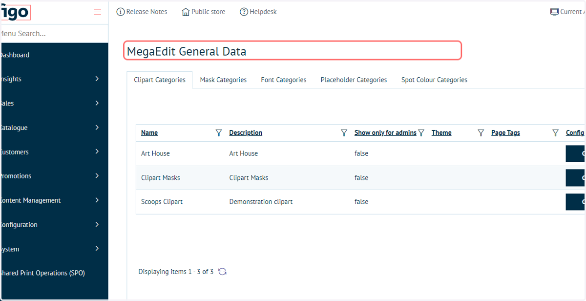 Navigate to MegaEdit General Data