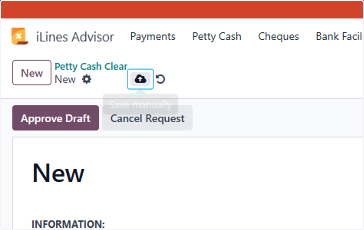 Click on Save manually