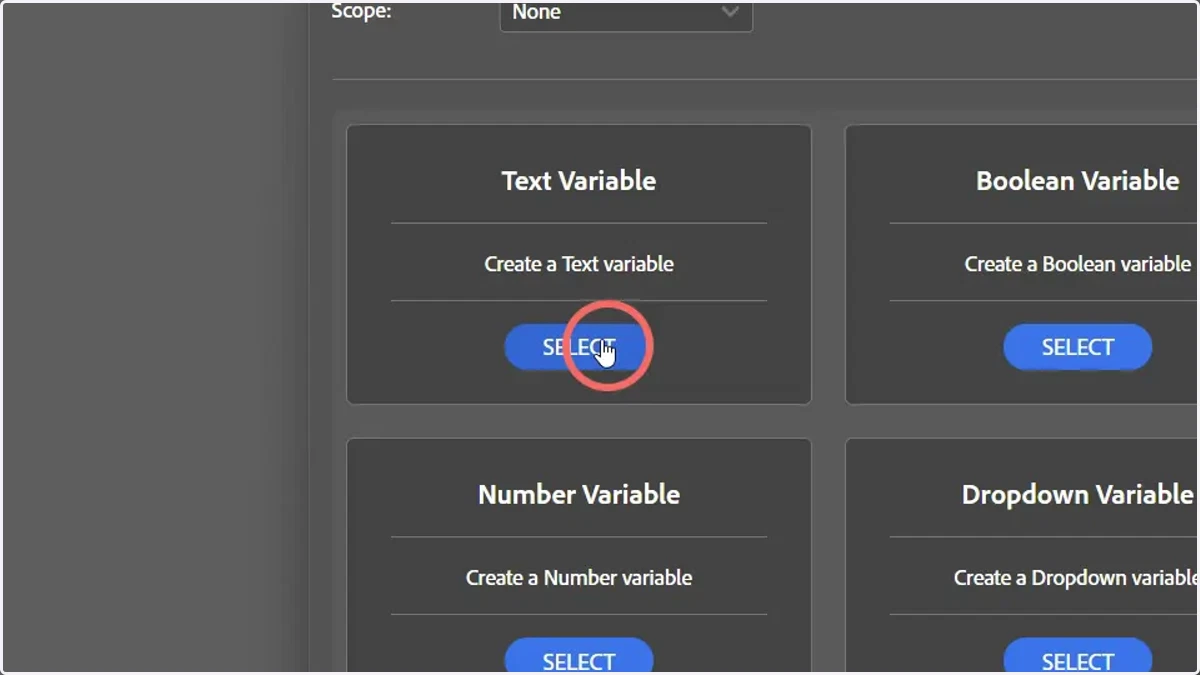 Select the variable type