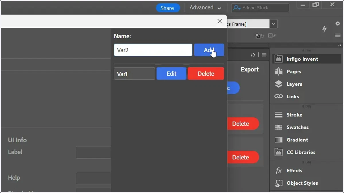 This variable will be added to the list below. This step can be repeated multiple times