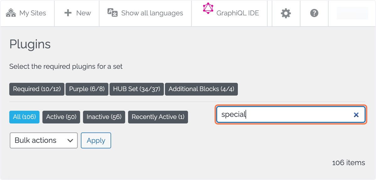 In the search bar, type 'special' In the search bar, type 'special'