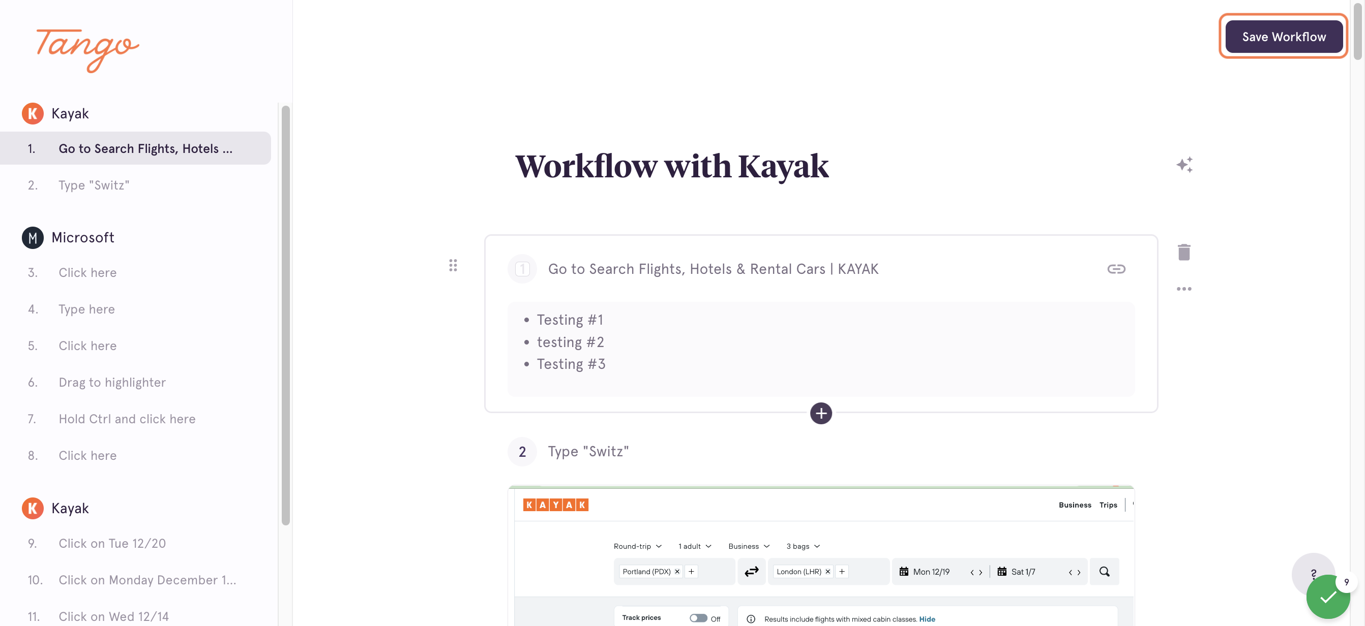 Click on Save Workflow