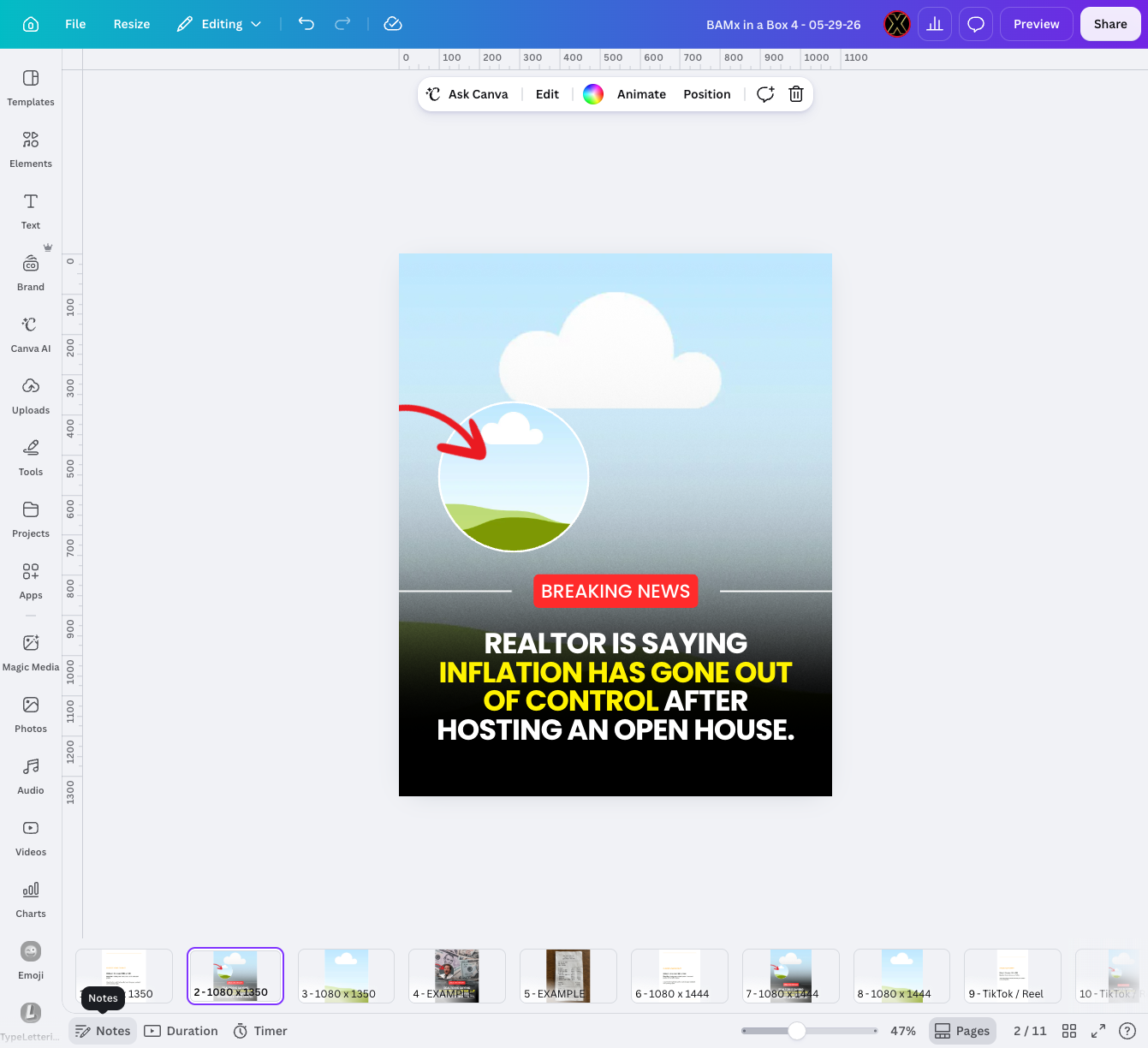 And Click on the Notes section/tab.