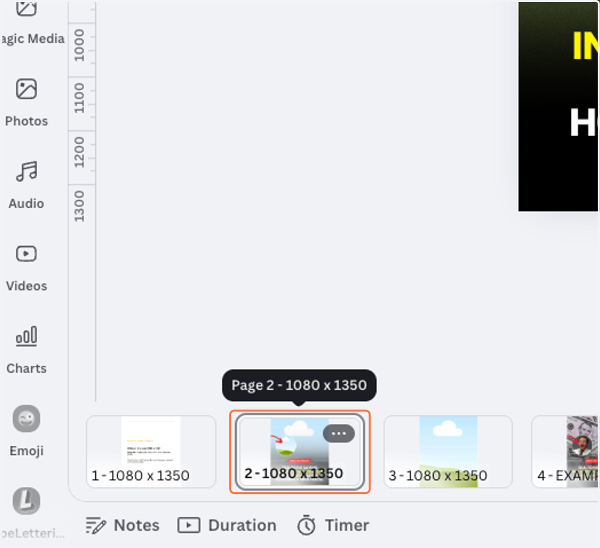 Click on the Slide that you want to edit.