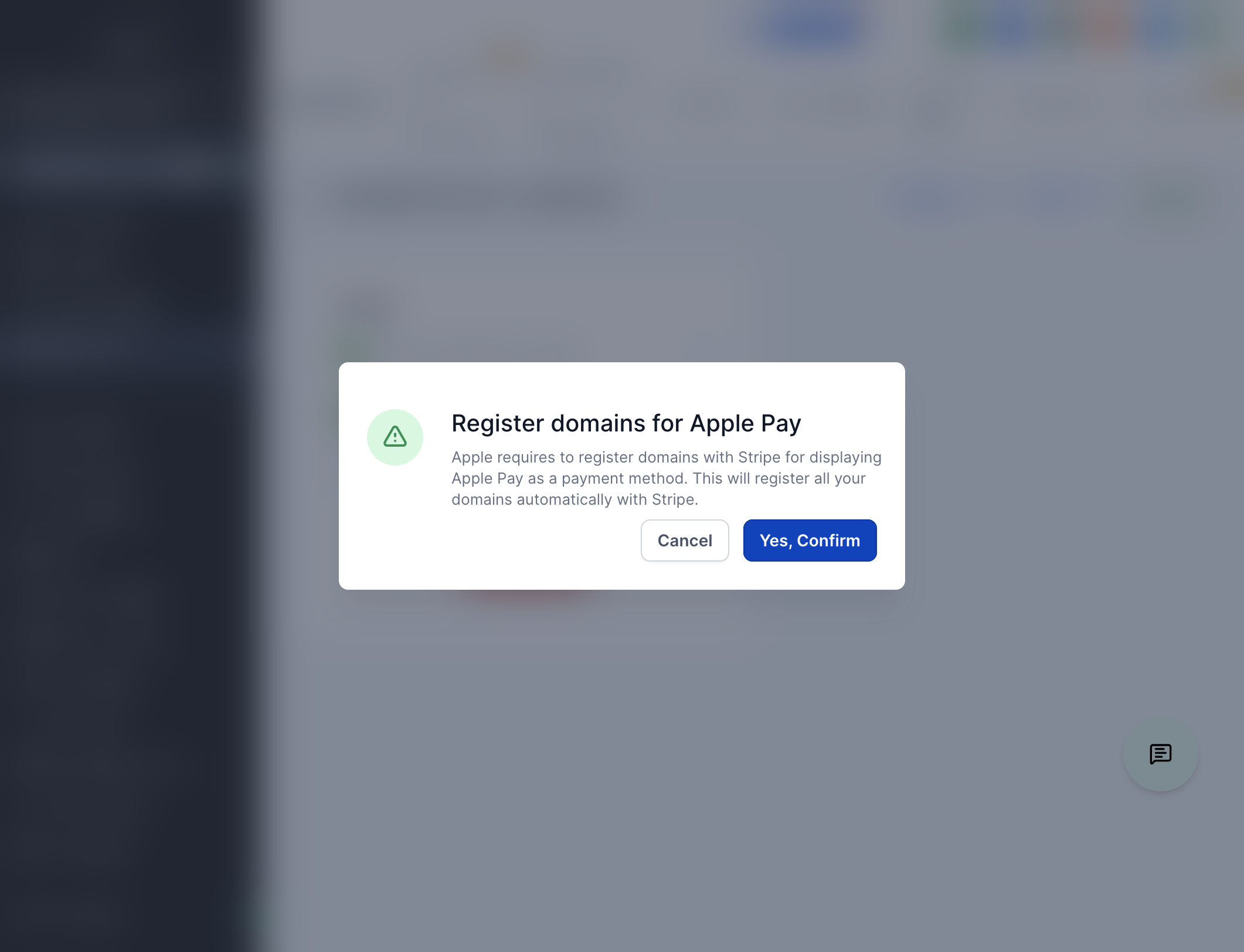 Klik på "Yes, Confirm" i popup-vinduet