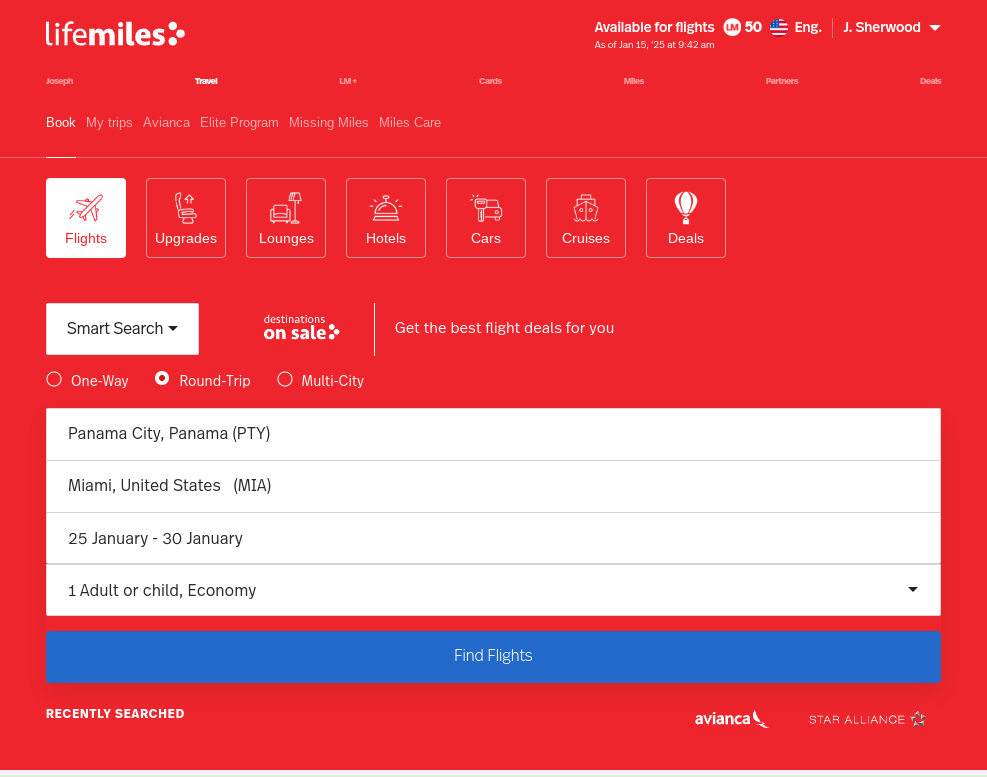 Click on Find Flights