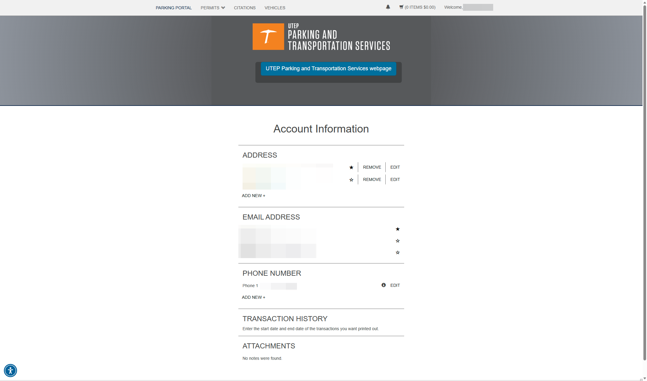 Your priority address that will be used by the vendor to mail your permit out is starred