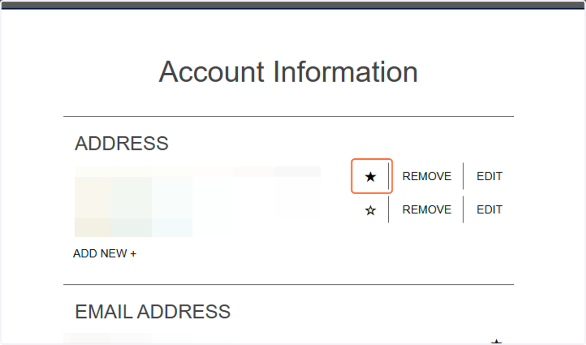 Your priority address that will be used by the vendor to mail your permit out is starred