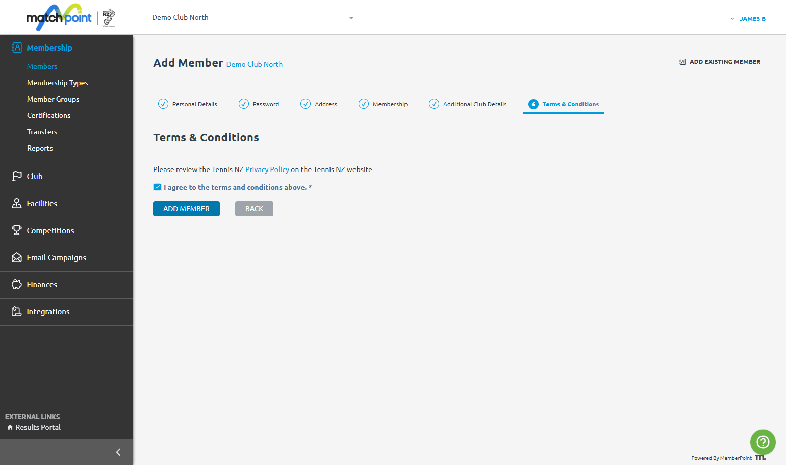 Click on ADD MEMBER