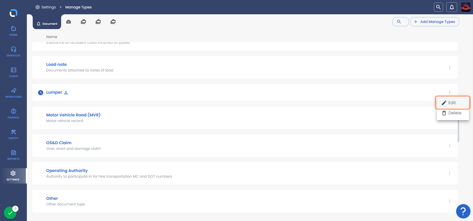 You can edit the line item or delete the line item