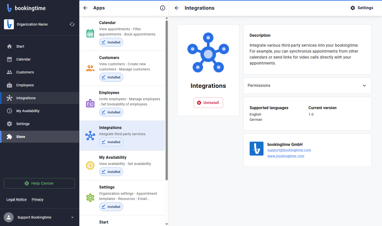 Click on Integrations