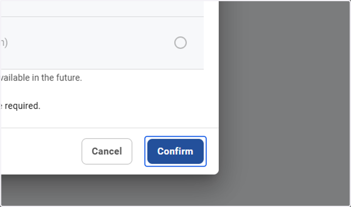 Click on Confirm