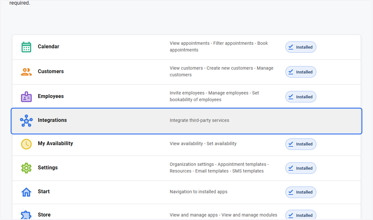 Click on Integrations…