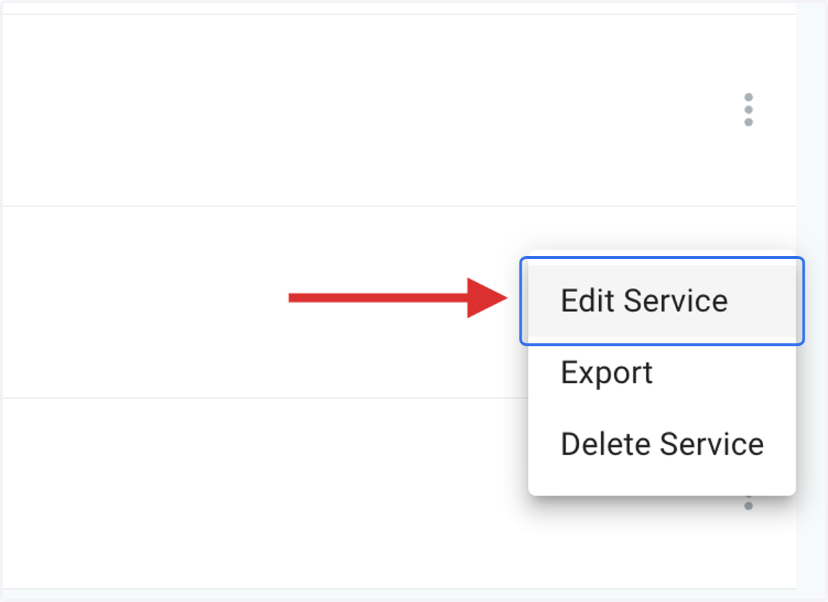 To edit your service hours, click on EDIT SERVICE