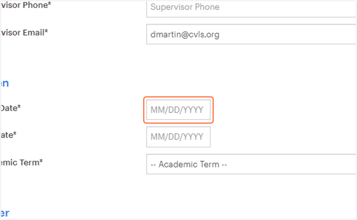 Enter the date you were assigned under Start Date
